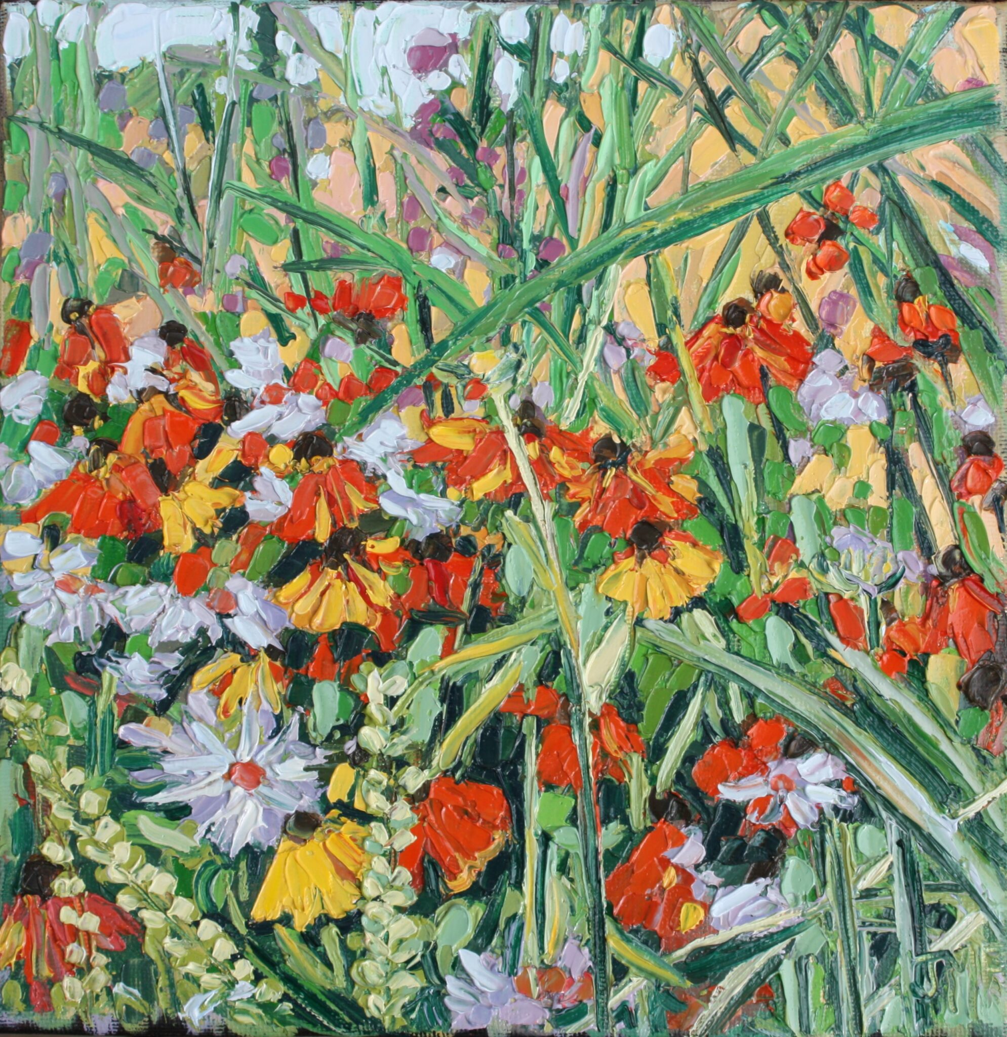 CONTRASTE EN ROUGE ET VERT 2 - 30X30 - (2023) - (non disponible)