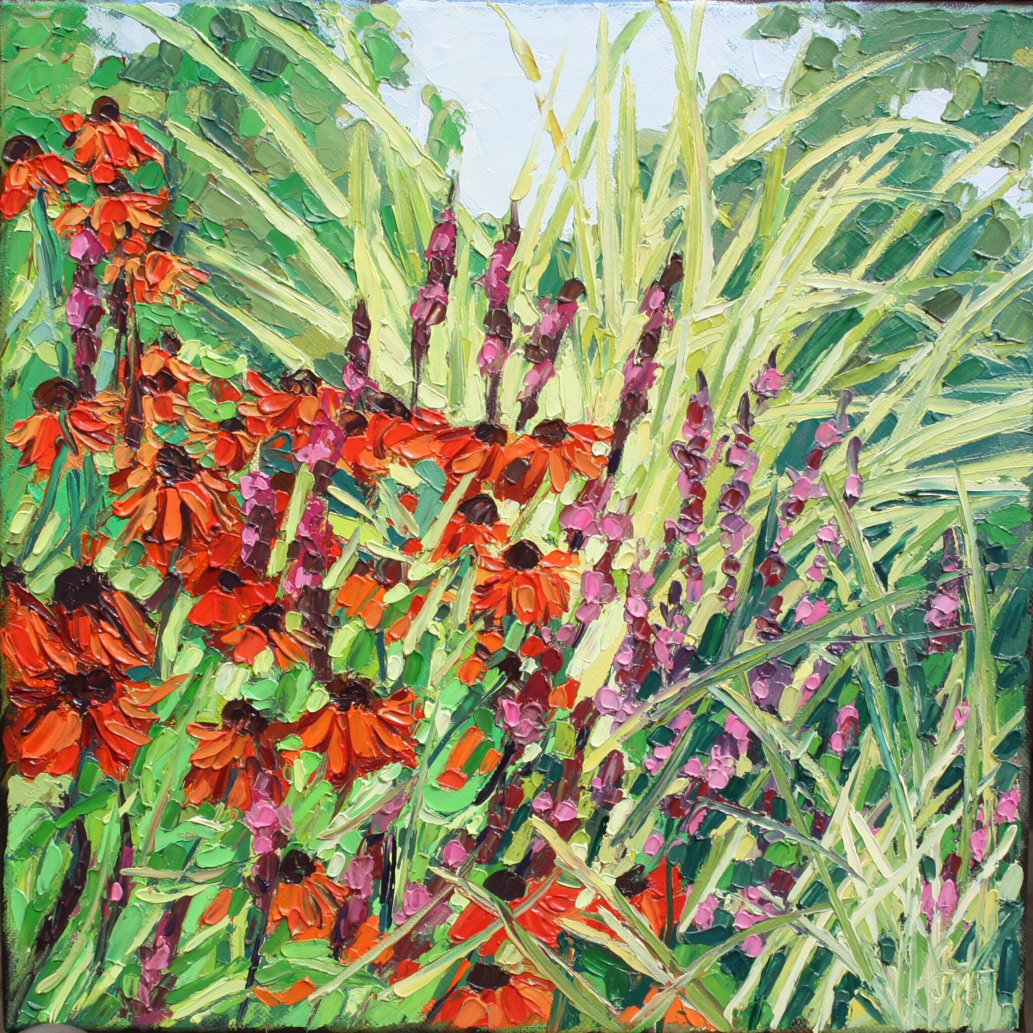 CONTRASTE EN ROUGE ET VERT - 30X30 - (2023)