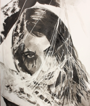 Technique mixte Encre de chine et aquarelle 20X20