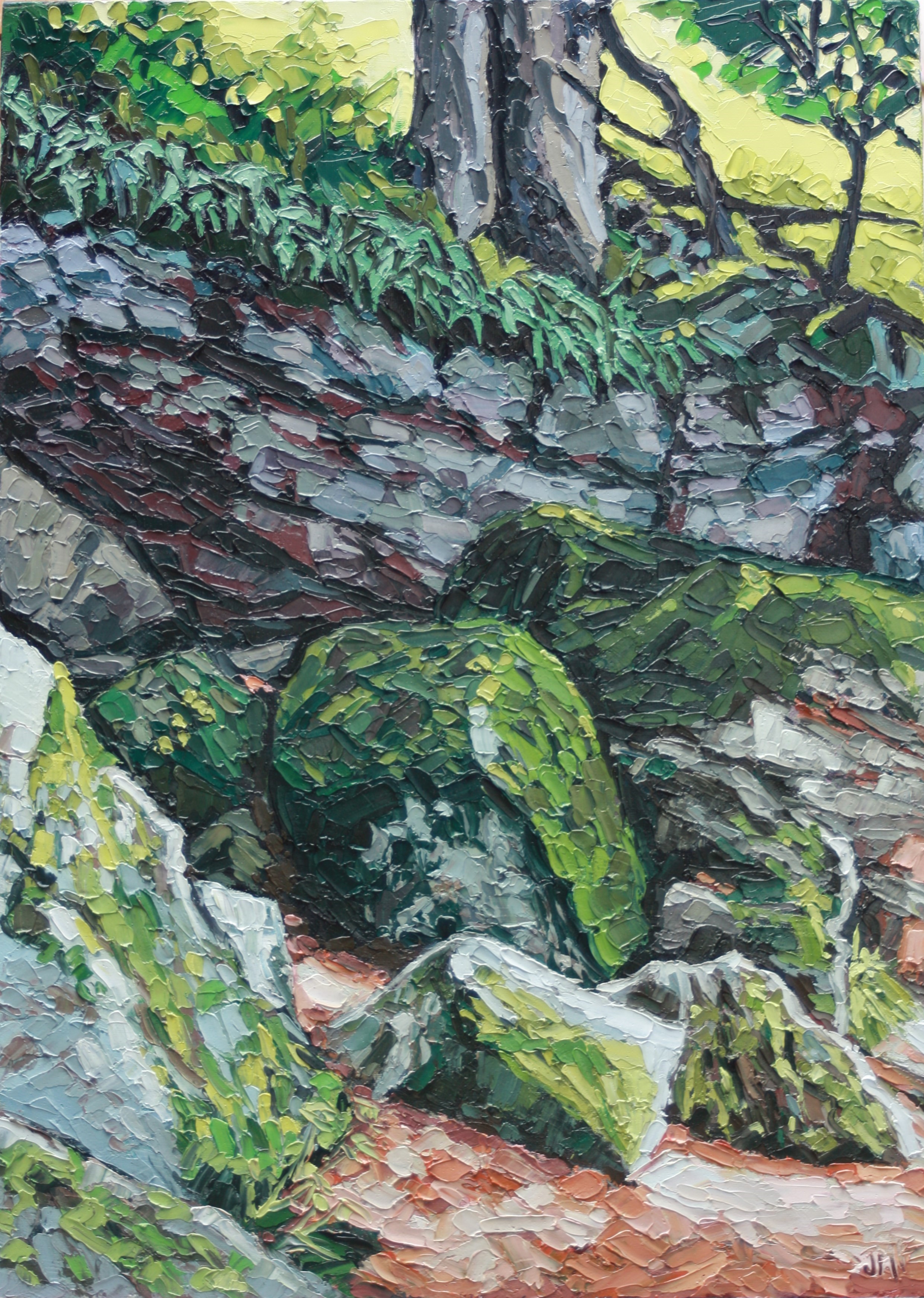 LES ROCHERS - huile sur carton toilé 46X33 (2023)