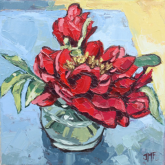 PIVOINE DANS UN VERRE - 20X20 - 2024
