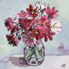 BOUQUET DE COSMOS -20X20 - 2024 - (non disponible)