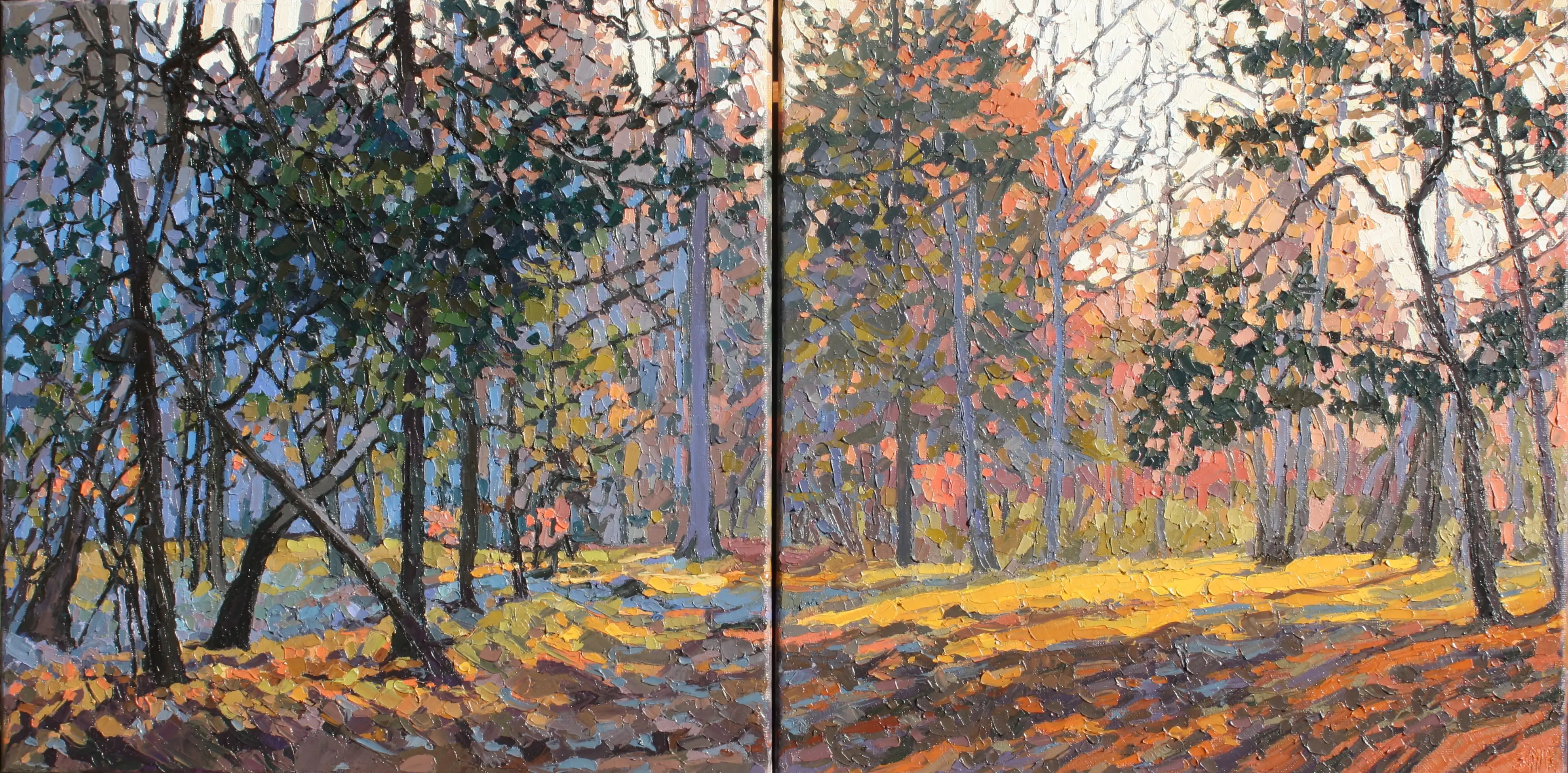 LA CLAIRIÈRE - 2 huiles sur toiles 40 X 40 - (2024) (non disponible)